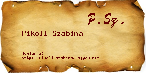 Pikoli Szabina névjegykártya